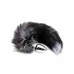 Металева анальна пробка Лисячий хвіст Alive Black And White Fox Tail L, діаметр 3,9 см - мініатюра 2