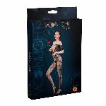 Бодістокінг з доступом Moonlight Model 10 XS-L Black, імітація шнурівки, квітковий декор, відкриті п - мініатюра 3