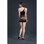 Мінісукня на одне плече Moonlight Model 12 XS-L Black, вертикальна бахрома - мініатюра 2