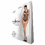Бодістокінг з доступом Passion BS086 black, вертикальна сітка, виріз на спинці - мініатюра 8