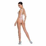 Бодістокінг з доступом Passion BS086 white, вертикальна сітка, виріз на спинці - мініатюра 4