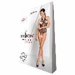 Бодістокінг у велику сітку Passion BS087 black, відкрита спина, халтер, з доступом - мініатюра 8