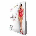 Бодістокінг з декольте Passion BS088 red, імітація корсетної шнурівки - мініатюра 6