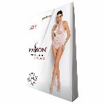 Бодістокінг з декольте Passion BS088 white, імітація корсетної шнурівки - мініатюра 6
