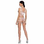 Бодістокінг-сукня Passion BS089 white, міні, плетіння у вигляді павутини - мініатюра 4