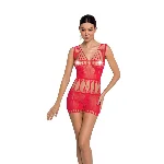 Бодістокінг мінісукня з метеликами Passion BS090 One Size red - мініатюра 1