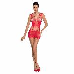 Бодістокінг мінісукня з метеликами Passion BS090 One Size red - мініатюра 3