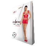 Бодістокінг мінісукня з метеликами Passion BS090 One Size red - мініатюра 6