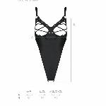 Боді з екошкіри Passion CELIN BODY S/M, black, з доступом, відкритий - мініатюра 7