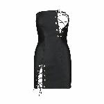 Мінісукня з екошкіри Passion CELINE CHEMISE S/M, black, шнурівка, трусики в комплекті - мініатюра 5