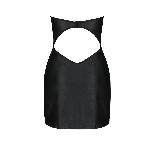 Мінісукня з екошкіри Passion CELINE CHEMISE XXL/XXXL, black, шнурівка, трусики в комплекті - мініатюра 6