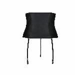 Пояс-корсет з екошкіри Passion CELINE SET L/XL, black, шнурівка, знімні пажі для панчіх, стрінги - мініатюра 6