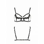 Бюстгальтер-стрепи з мереживом Passion Exclusive SOLON BRA XXL/XXXL, black - мініатюра 5