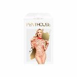Боді Penthouse Scandalous S/L Red, велика сітка, високий комір, довгі рукави - мініатюра 3