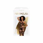 Бодістокінг Penthouse Fancy Me XL Black, відкритий доступ, фантазійний малюнок, імітація панчіх - мініатюра 3