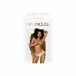 Трусики-бразиліана Penthouse Mermaid Fantasy S/M Rosa, мереживо, низька посадка, ремінці, бантики - мініатюра 3