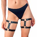 Гартери на ногу із натуральної шкіри Art of Sex - Kristina Leg Garters (2 шт), цвет Чорний - мініатюра 2