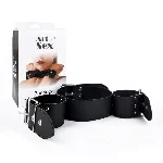 Нашийник з наручниками із натуральної шкіри Art of Sex - Bondage Collar with Handcuffs - мініатюра 1