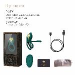 Смарт-ерекційне кільце Zalo -  BAYEK Turquoise Green, подвійне з ввідною частиною, пульт ДК - мініатюра 7
