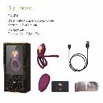Смарт-ерекційне кільце Zalo - BAYEK Velvet Purple, подвійне з ввідною частиною, пульт ДК - мініатюра 7