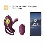 Смарт-ерекційне кільце Zalo - BAYEK Velvet Purple, подвійне з ввідною частиною, пульт ДК - мініатюра 2