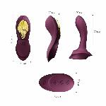 Смарт-вібратор у трусики Zalo - AYA Velvet Purple, насадка та пульт ДК - мініатюра 3
