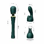 Вібромасажер з насадками Zalo — Kyro Wand Turquoise Green - мініатюра 2
