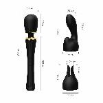 Вібромасажер з насадками Zalo — Kyro Wand Obsidian Black - мініатюра 2
