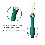 Вагінально-кліторальний вібратор Zalo — Bess Turquoise Green, багатофункціональний із насадками - мініатюра 3