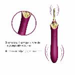 Вагінально-кліторальний вібратор Zalo — Bess Velvet Purple, мультифункціональний із насадками - мініатюра 3