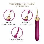 Вагінально-кліторальний вібратор Zalo — Bess Velvet Purple, мультифункціональний із насадками - мініатюра 4