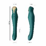 Смартвібратор-пульсатор Zalo — King Turquoise Green, кристал Swarovski - мініатюра 3