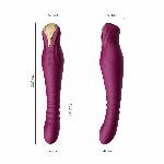 Смартвібратор-пульсатор Zalo — King Velvet Purple, кристал Swarovski - мініатюра 3
