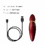 Вібратор 2в1 з язичком Zalo — Hero Wine Red, кристал Swarovski - мініатюра 6