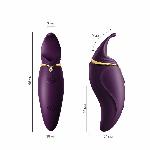 Вібратор 2в1 з язичком Zalo — Hero Twilight Purple, кристал Swarovski - мініатюра 2