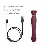 Смартвібратор 3в1 Zalo — Queen Set Wine Red, пульсівна перлина та вакуум, кристал Swarovski - мініатюра 7