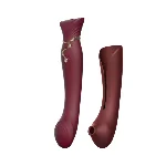 Смартвібратор 3в1 Zalo — Queen Set Wine Red, пульсівна перлина та вакуум, кристал Swarovski - мініатюра 1
