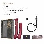 Смартвібратор 3в1 Zalo — Queen Set Wine Red, пульсівна перлина та вакуум, кристал Swarovski - мініатюра 8