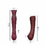 Смартвібратор 3в1 Zalo — Queen Set Wine Red, пульсівна перлина та вакуум, кристал Swarovski - мініатюра 3