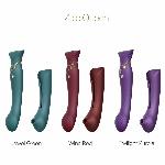 Смартвібратор 3в1 Zalo — Queen Set Wine Red, пульсівна перлина та вакуум, кристал Swarovski - мініатюра 9