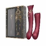 Смартвібратор 3в1 Zalo — Queen Set Wine Red, пульсівна перлина та вакуум, кристал Swarovski - мініатюра 10