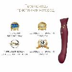 Смартвібратор 3в1 Zalo — Queen Set Wine Red, пульсівна перлина та вакуум, кристал Swarovski - мініатюра 4
