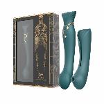 Смартвібратор 3в1 Zalo — Queen Set Jewel Green, пульсівна перлина та вакуум, кристал Swarovski - мініатюра 10