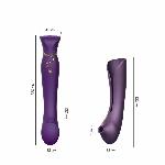 Смартвібратор 3в1 Zalo — Queen Set Twilight Purple, пульсівна перлина та вакуум, кристал Swarovski - мініатюра 3
