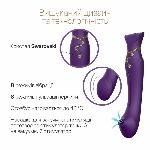 Смартвібратор 3в1 Zalo — Queen Set Twilight Purple, пульсівна перлина та вакуум, кристал Swarovski - мініатюра 5