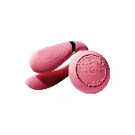 Смартвібратор для пар Zalo Fanfan set Rouge Pink, пульт ДК - мініатюра 1