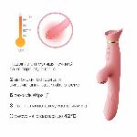 Вібратор з підігрівом та вакуумною стимуляцією клітора Zalo - ROSE Vibrator Strawberry Pink - мініатюра 4