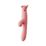 Вібратор з підігрівом та вакуумною стимуляцією клітора Zalo - ROSE Vibrator Strawberry Pink - мініатюра 1