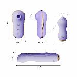 Набір 3в1 Zalo – UNICORN Set Violet, віброяйце, пульсатор, вакуумний стимулятор - мініатюра 2
