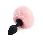 Силіконова анальна пробка М Art of Sex - Silicone Butt plug Rabbit Tail Pink, діаметр 3,5 см - мініатюра 1